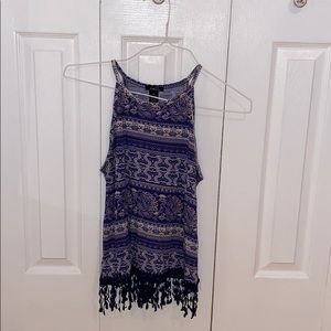 Blue Tank w Fringe